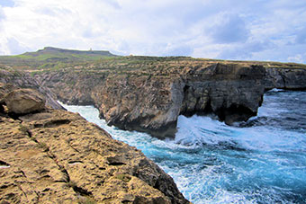Cliffs and the sea in Malta