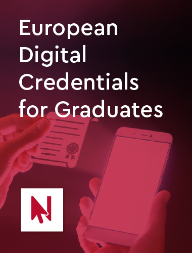 European Digital Credentials for Graduates on a red background and Newspoint logo