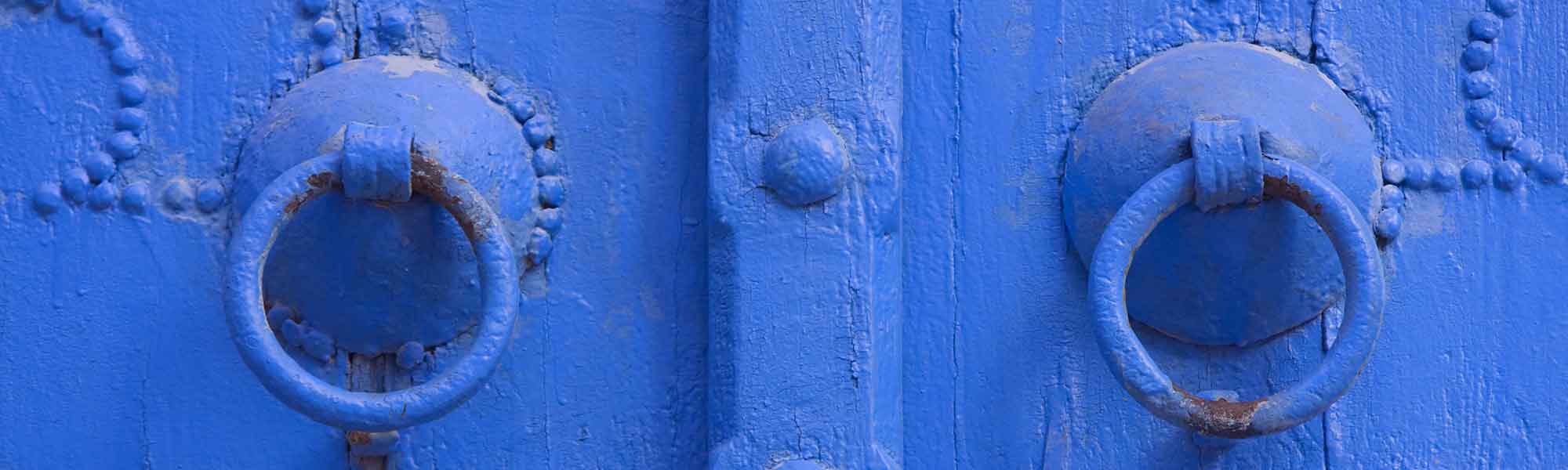 Blue door knobs