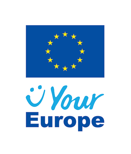 EU flag with text under it reading Your Europe