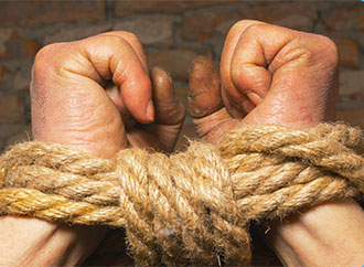 Hands tied up