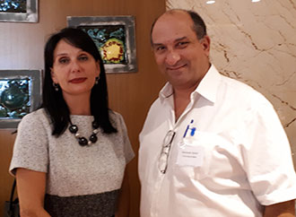 Dr Sandro Spiteri with Prof. Vera Ostreni, Rector of the Albanian University