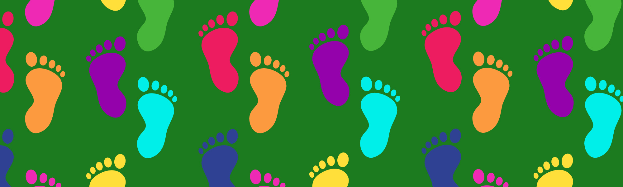 Feet on green background