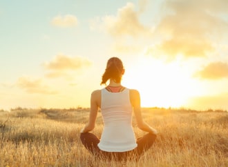 A female in meditation