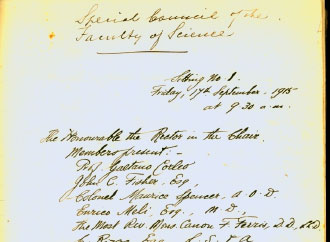 Faculty of Science Board Meeting Minutes 1915