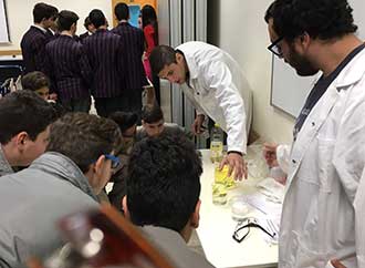 Teachers demonstrating to students