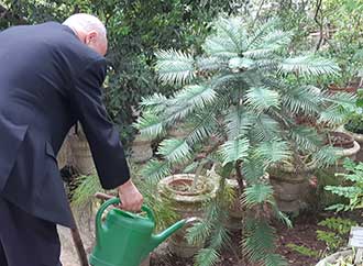 Rector Alfred Vella at Argotti Botanic Gardens