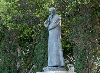 Statue of Dun Karm Psaila, in Floriana, Malta