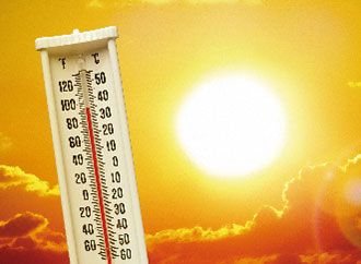 A thermometer and the sun