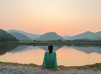 Person meditating