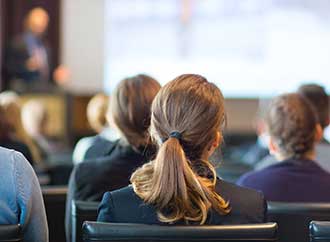 Audience listening to talk