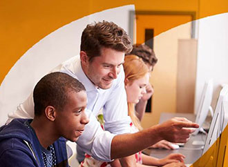 Teacher and students