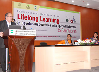 Prof. Peter Mayo giving keynote speech at Conference