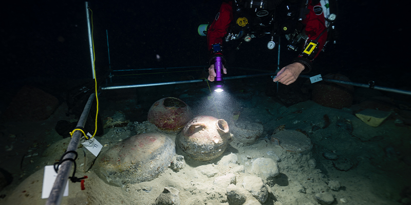 Divers at The Phoenician Shipwreck site