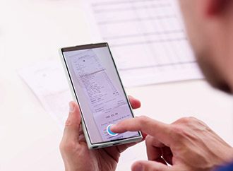 A person using a mobile phone