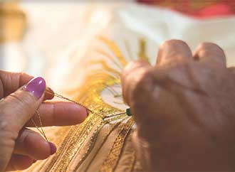 Working at a garment