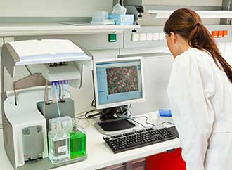 Researcher in lab