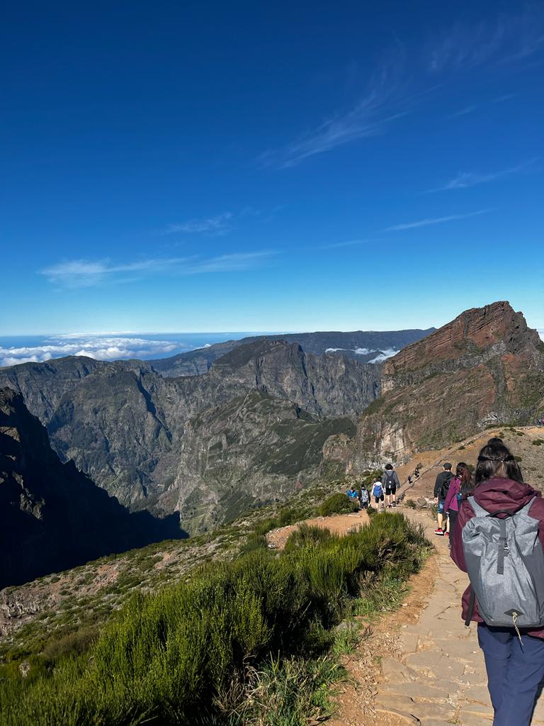 Trekking between Sao Vicente and Ponta Delgada, heading towards the sea cliffs on Madeira's northern coast. Trekking between Sao Vicente and Ponta Delgada, heading towards the sea cliffs on Madeira's northern coast.