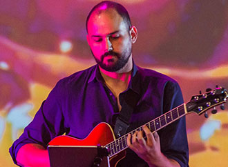 Musician playing the guitar