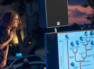 A girl and a monitor