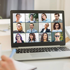 Laptop used for a webinar