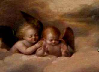 Religious painting with angels