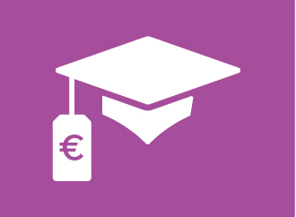 Graduation cap with euro sign