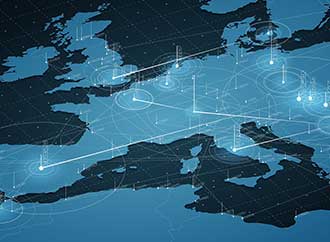 Europe map big data visualization