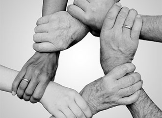 Social worker with girl