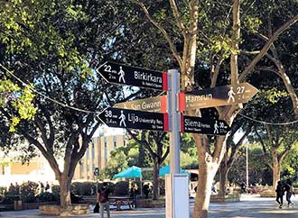 Directional signs to different locations
