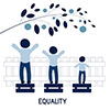 Equality and equity concept illustration. Human rights, equal opportunities and respective needs.