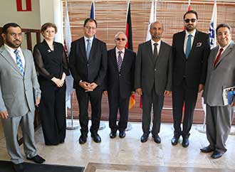 Group photo: HH Ahmed Bin Mohamed Aljarwan visits MEDAC