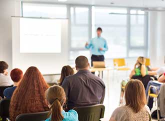 Students and lecturer in class