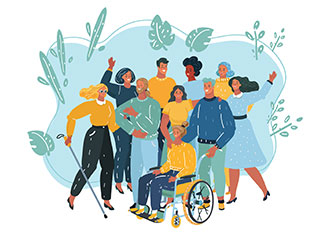 A group of people with disabilities