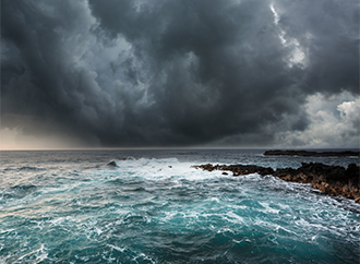 The sea and the sky with a storm approaching