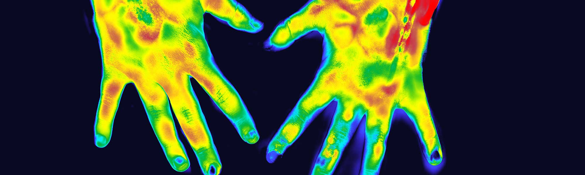 thermal image of hands