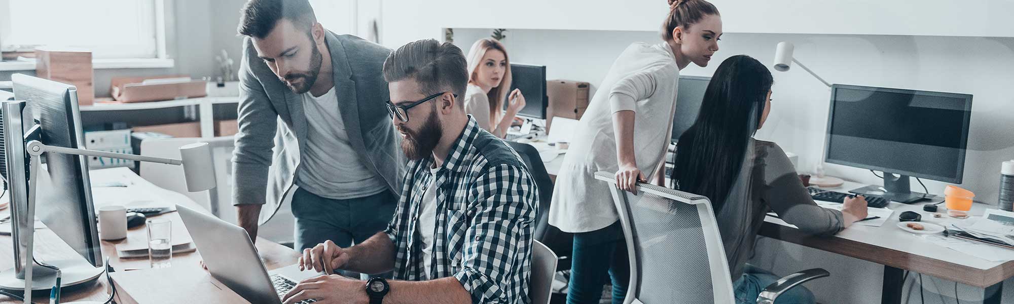 People working in office