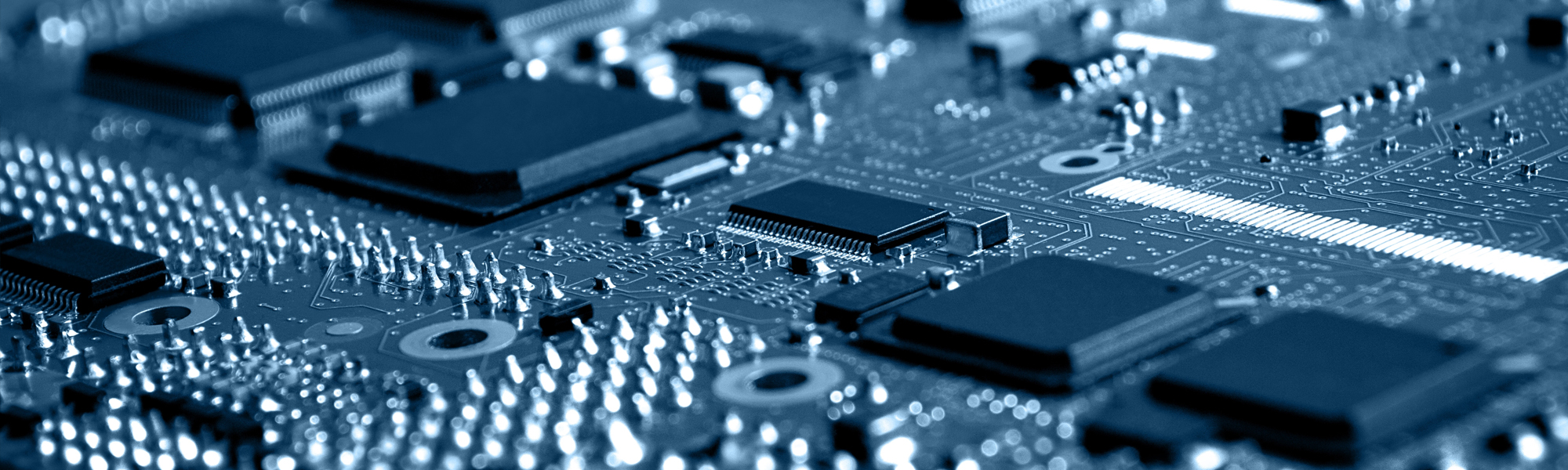 Close up of a PCB