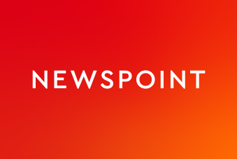 Newspoint logo on an orange background
