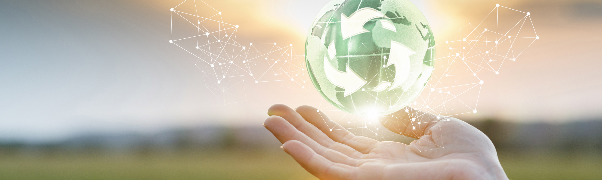 Abstract image of a globe in a hand