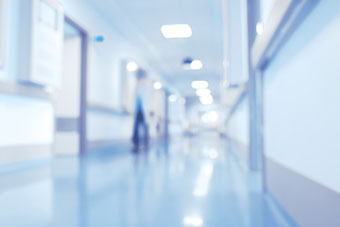 Hospital corridor blurred