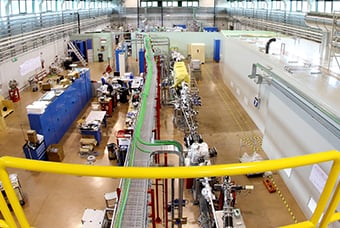 Experimental hall of the FERMI Free Electron Laser