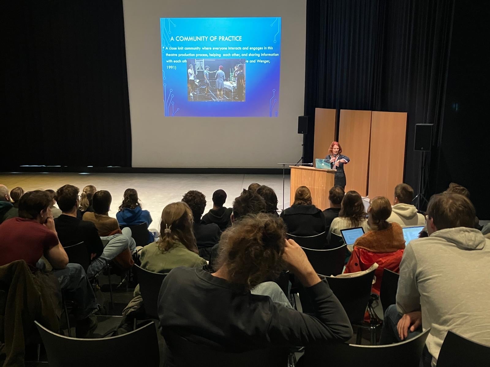 Prof. Isabelle Gatt delivering a lecture