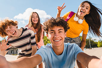 Selfie shot of young students