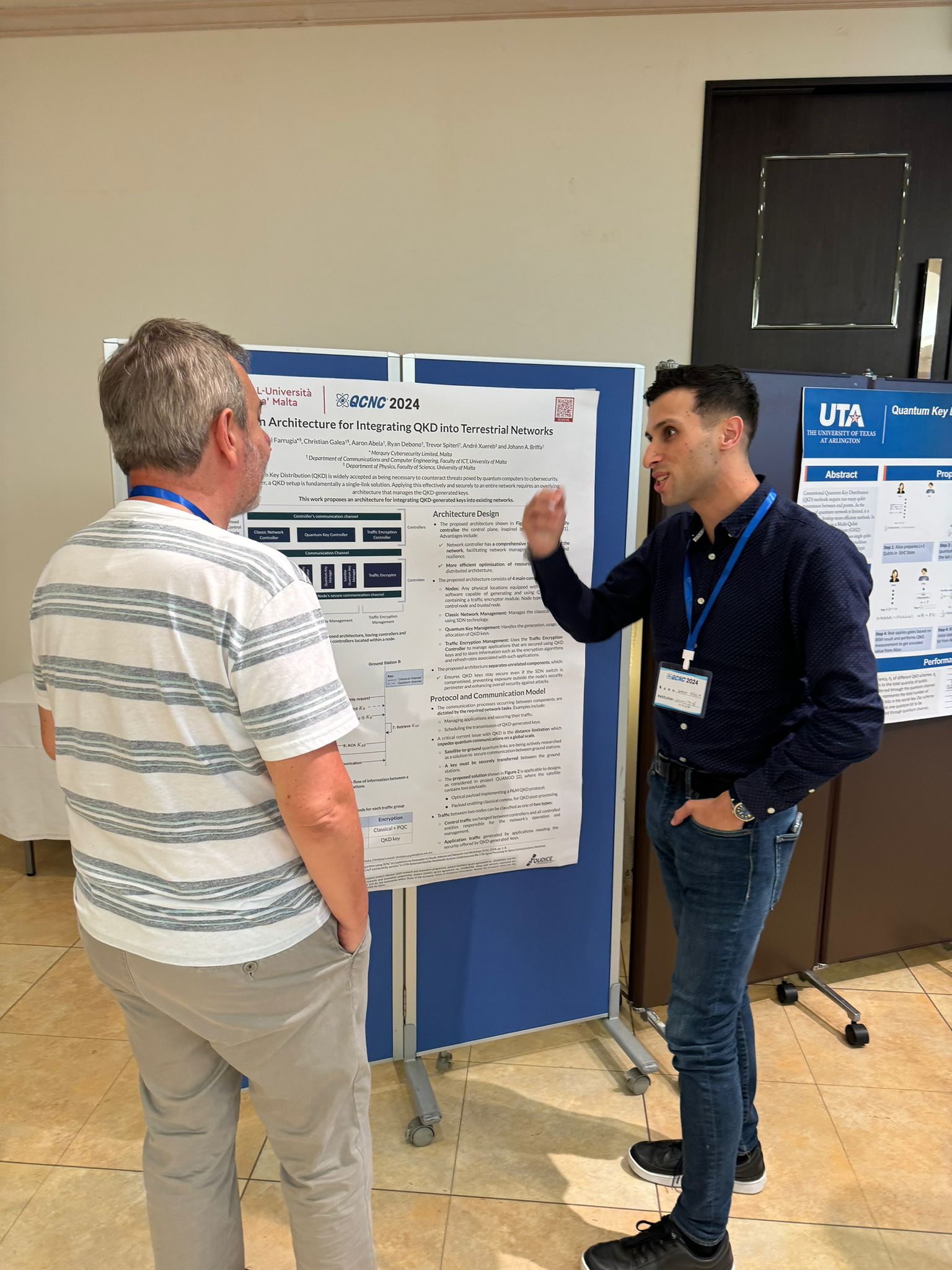 Aaron Abela presenting UM's poster at the QCNC 2024 conference