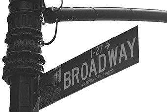 A sign with Broadway on it