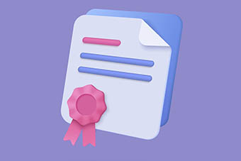 Sheet of paper and award